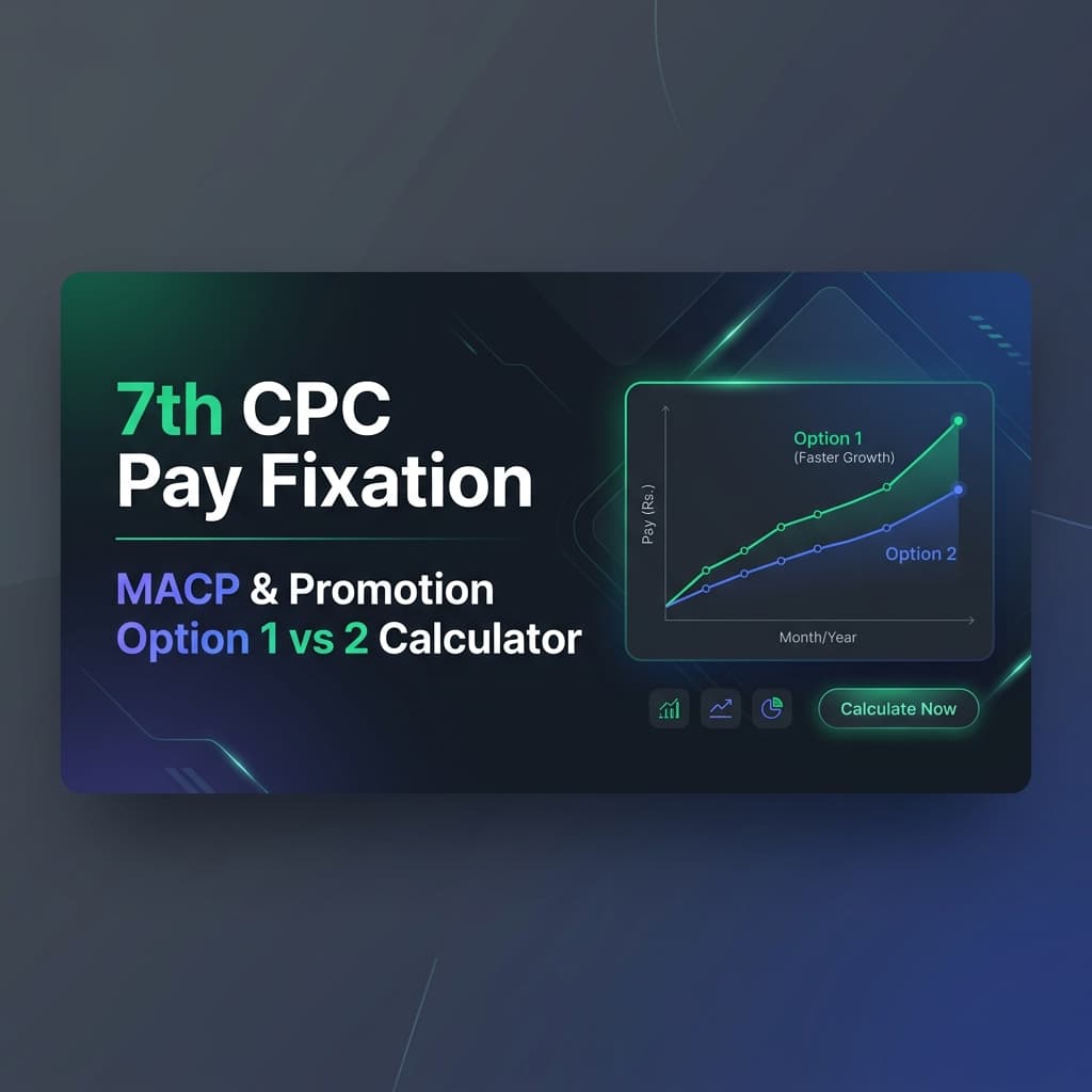 7th CPC Pay Fixation Calculator (Option 1 vs Option 2) Banner