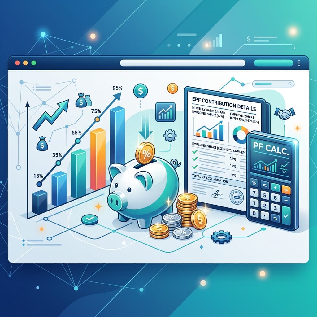 PF Deduction Calculator Banner - Monthly EPF and Retirement Projections