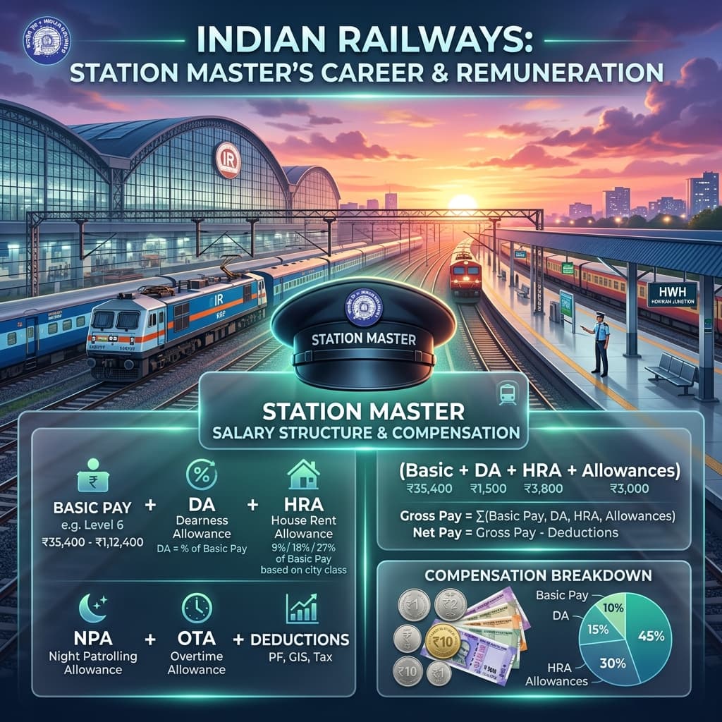 Railway Station Master Salary Calculator Graphic