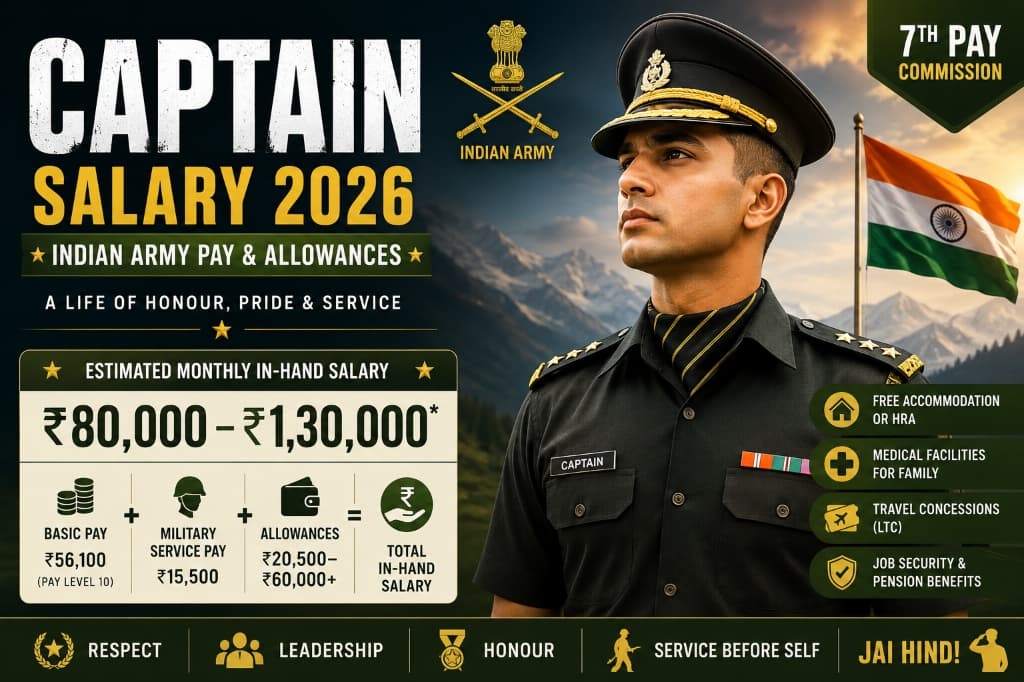 Captain Salary 2026 – Indian Army Pay & Allowances: Complete Guide