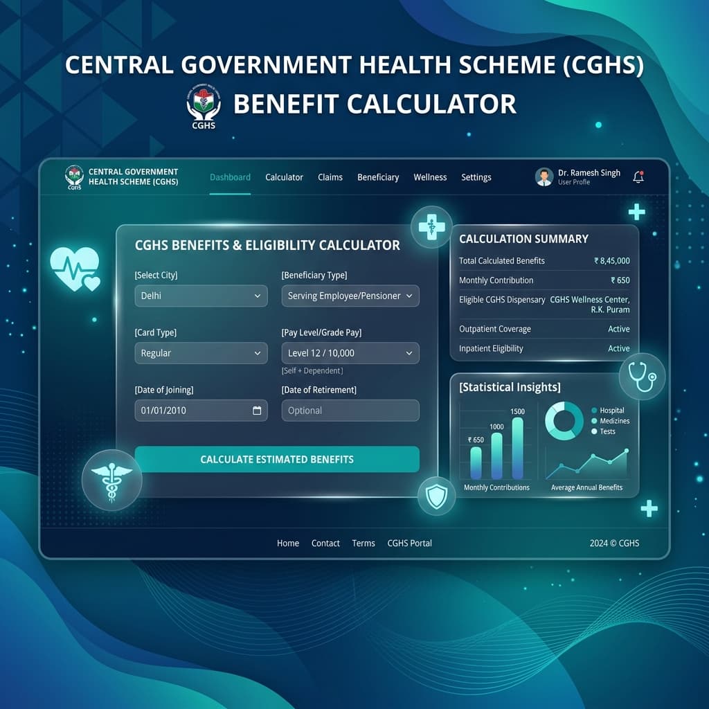 CGHS Contribution & Ward Entitlement Calculator