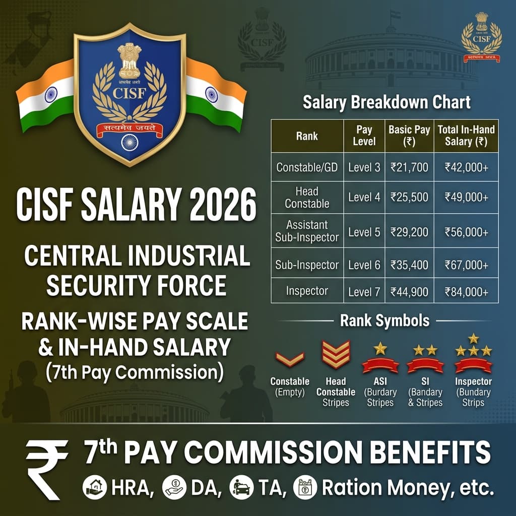 CISF Salary Per Month 2026 Rank-Wise Guide